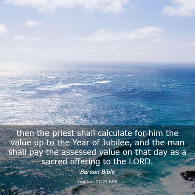 Picture 03 - Leviticus 27:23 BSB - then the priest shall calculate for him the value - Bible Verse Picture