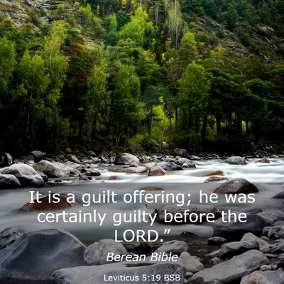 Picture 03 - Leviticus 5:19 BSB - It is a guilt offering; he was certainly guilty - Bible Verse Picture