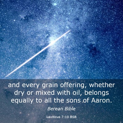 Picture 03 - Leviticus 7:10 BSB - and every grain offering, whether dry or mixed - Bible Verse Picture