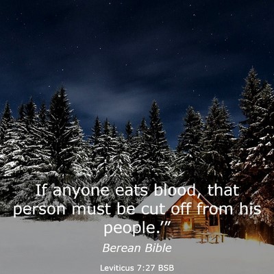 Picture 03 - Leviticus 7:27 BSB - If anyone eats blood, that person must be cut off - Bible Verse Picture