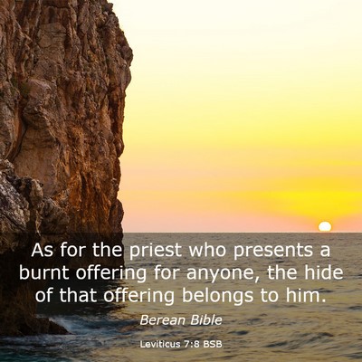 Picture 03 - Leviticus 7:8 BSB - As for the priest who presents a burnt offering - Bible Verse Picture