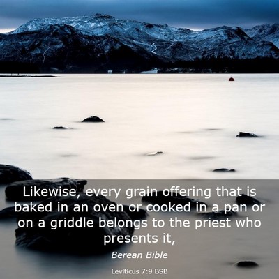 Picture 03 - Leviticus 7:9 BSB - Likewise, every grain offering that is baked in - Bible Verse Picture