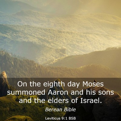 Picture 03 - Leviticus 9:1 BSB - On the eighth day Moses summoned Aaron and his - Bible Verse Picture