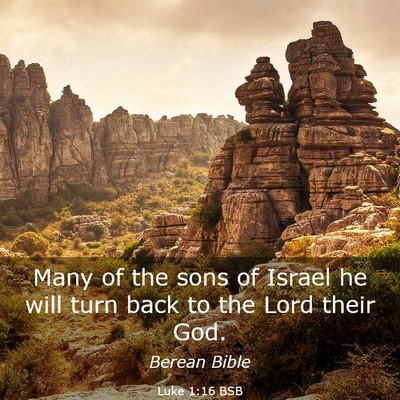Picture 03 - Luke 1:16 BSB - Many of the sons of Israel he will turn back to - Bible Verse Picture