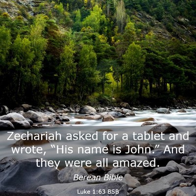 Picture 03 - Luke 1:63 BSB - Zechariah asked for a tablet and wrote, “His - Bible Verse Picture