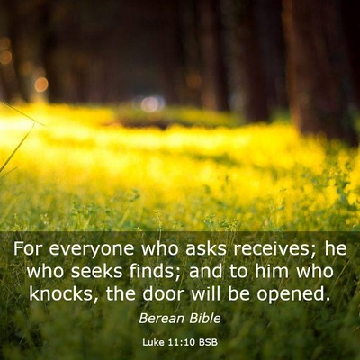 Picture 03 - Luke 11:10 BSB - For everyone who asks receives; he who seeks - Bible Verse Picture