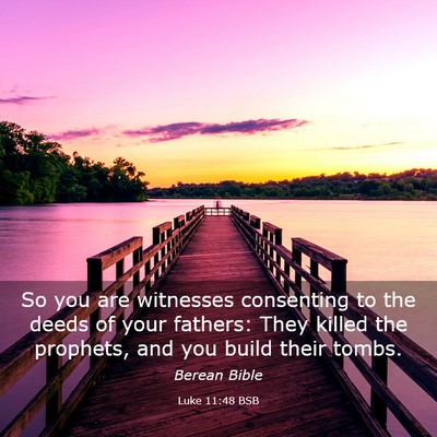 Picture 03 - Luke 11:48 BSB - So you are witnesses consenting to the deeds of - Bible Verse Picture