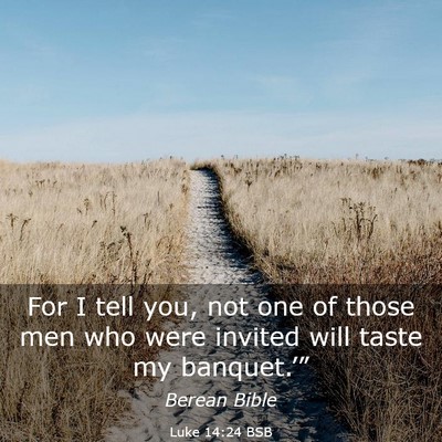 Picture 03 - Luke 14:24 BSB - For I tell you, not one of those men who were - Bible Verse Picture
