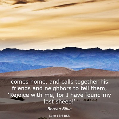 Picture 03 - Luke 15:6 BSB - comes home, and calls together his friends and - Bible Verse Picture