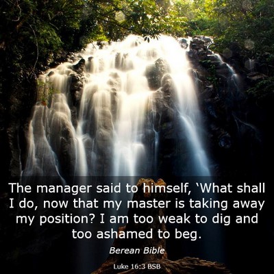 Picture 03 - Luke 16:3 BSB - The manager said to himself, ‘What shall I do, - Bible Verse Picture