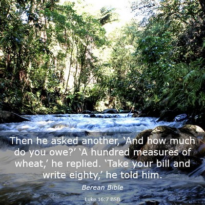 Picture 03 - Luke 16:7 BSB - Then he asked another, ‘And how much do you - Bible Verse Picture