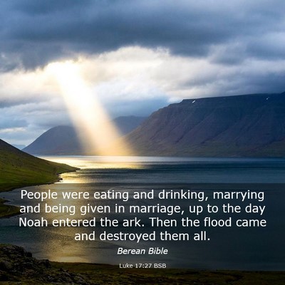 Picture 03 - Luke 17:27 BSB - People were eating and drinking, marrying and - Bible Verse Picture