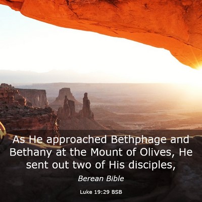 Picture 03 - Luke 19:29 BSB - As He approached Bethphage and Bethany at the - Bible Verse Picture