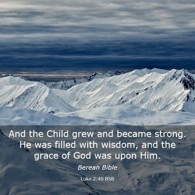 Picture 03 - Luke 2:40 BSB - And the Child grew and became strong. He was - Bible Verse Picture