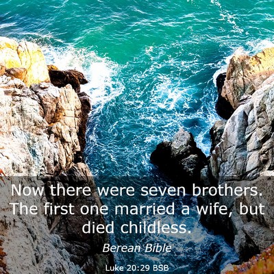 Picture 03 - Luke 20:29 BSB - Now there were seven brothers. The first one - Bible Verse Picture