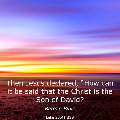 Picture 03 - Luke 20:41 BSB - Then Jesus declared, “How can it be said that - Bible Verse Picture