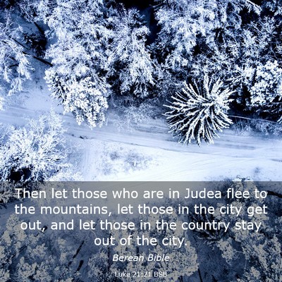 Picture 03 - Luke 21:21 BSB - Then let those who are in Judea flee to the - Bible Verse Picture