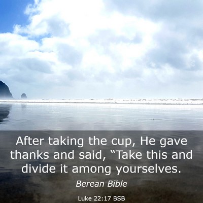 Picture 03 - Luke 22:17 BSB - After taking the cup, He gave thanks and said, - Bible Verse Picture