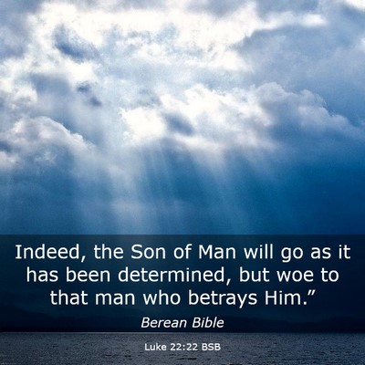 Picture 03 - Luke 22:22 BSB - Indeed, the Son of Man will go as it has been - Bible Verse Picture