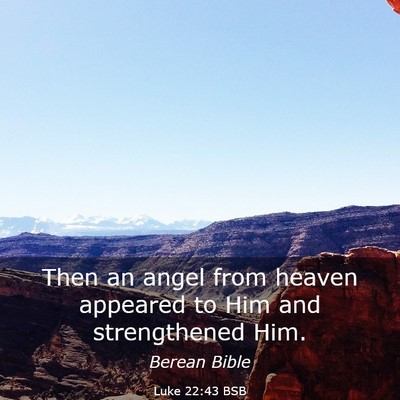 Picture 03 - Luke 22:43 BSB - Then an angel from heaven appeared to Him and - Bible Verse Picture