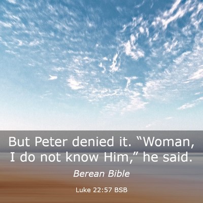 Picture 03 - Luke 22:57 BSB - But Peter denied it. “Woman, I do not know - Bible Verse Picture