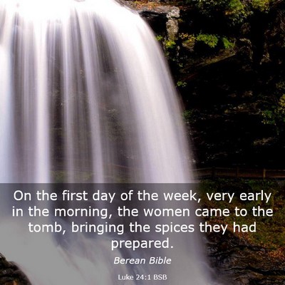 Picture 03 - Luke 24:1 BSB - On the first day of the week, very early in the - Bible Verse Picture