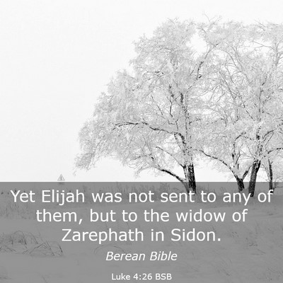 Picture 03 - Luke 4:26 BSB - Yet Elijah was not sent to any of them, but to - Bible Verse Picture