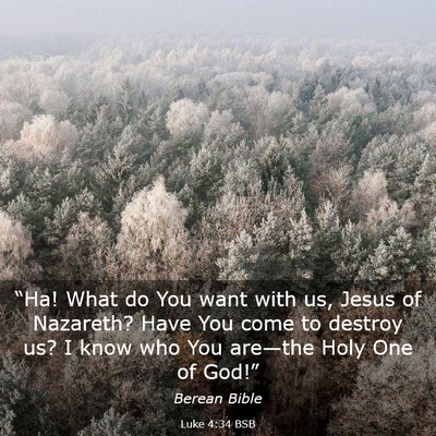 Picture 03 - Luke 4:34 BSB - “Ha! What do You want with us, Jesus of - Bible Verse Picture