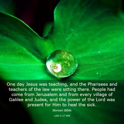 Picture 03 - Luke 5:17 BSB - One day Jesus was teaching, and the Pharisees and - Bible Verse Picture
