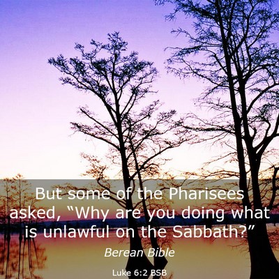 Picture 03 - Luke 6:2 BSB - But some of the Pharisees asked, “Why are you - Bible Verse Picture