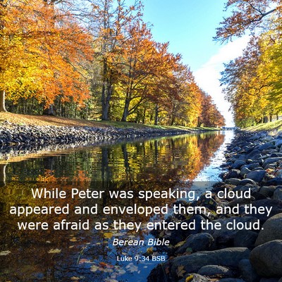 Picture 03 - Luke 9:34 BSB - While Peter was speaking, a cloud appeared and - Bible Verse Picture