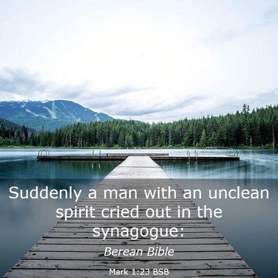 Picture 03 - Mark 1:23 BSB - Suddenly a man with an unclean spirit cried out - Bible Verse Picture