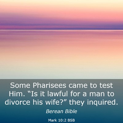 Picture 03 - Mark 10:2 BSB - Some Pharisees came to test Him. “Is it lawful - Bible Verse Picture