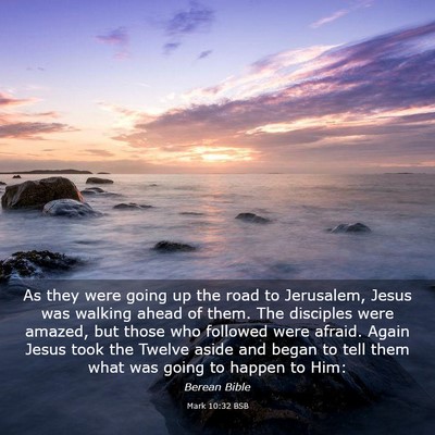 Picture 03 - Mark 10:32 BSB - As they were going up the road to Jerusalem, - Bible Verse Picture
