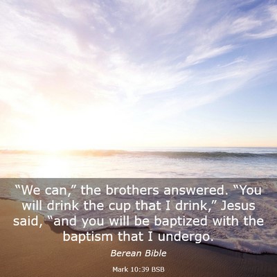 Picture 03 - Mark 10:39 BSB - “We can,” the brothers answered. “You will - Bible Verse Picture