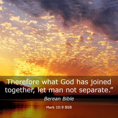Picture 03 - Mark 10:9 BSB - Therefore what God has joined together, let man - Bible Verse Picture