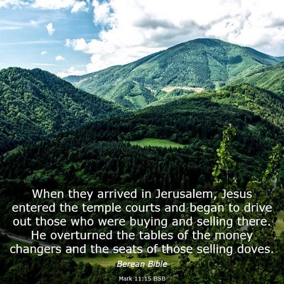 Picture 03 - Mark 11:15 BSB - When they arrived in Jerusalem, Jesus entered the - Bible Verse Picture