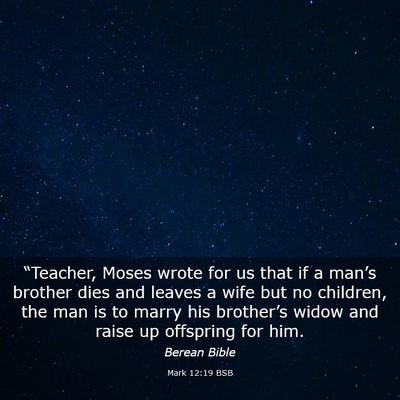 Picture 03 - Mark 12:19 BSB - “Teacher, Moses wrote for us that if a man’s - Bible Verse Picture