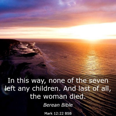 Picture 03 - Mark 12:22 BSB - In this way, none of the seven left any children. - Bible Verse Picture