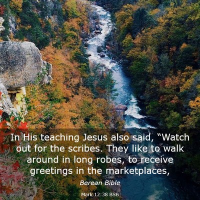 Picture 03 - Mark 12:38 BSB - In His teaching Jesus also said, “Watch out for - Bible Verse Picture