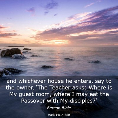 Picture 03 - Mark 14:14 BSB - and whichever house he enters, say to the owner, - Bible Verse Picture