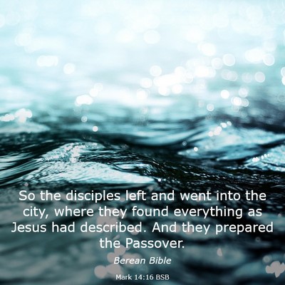Picture 03 - Mark 14:16 BSB - So the disciples left and went into the city, - Bible Verse Picture
