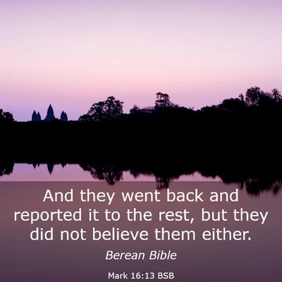 Picture 03 - Mark 16:13 BSB - And they went back and reported it to the rest, - Bible Verse Picture