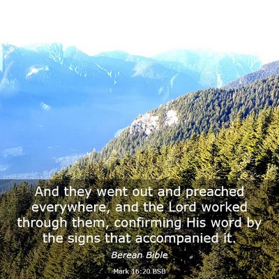 Picture 03 - Mark 16:20 BSB - And they went out and preached everywhere, and - Bible Verse Picture