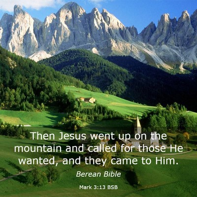Picture 03 - Mark 3:13 BSB - Then Jesus went up on the mountain and called for - Bible Verse Picture