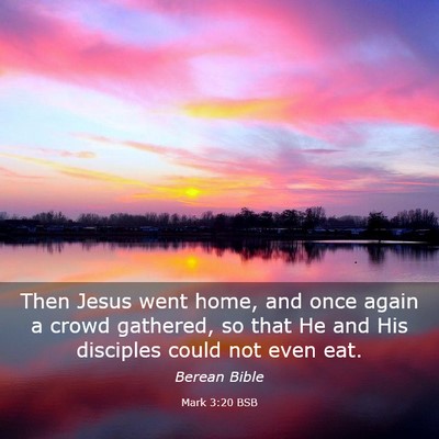 Picture 03 - Mark 3:20 BSB - Then Jesus went home, and once again a crowd - Bible Verse Picture