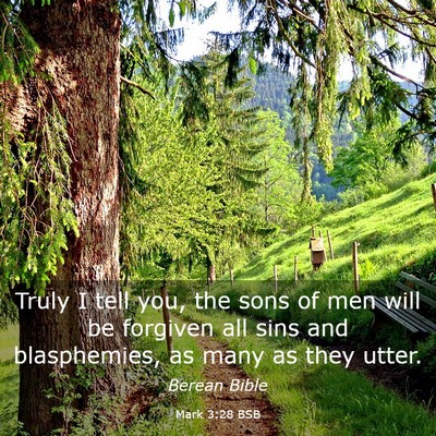 Picture 03 - Mark 3:28 BSB - Truly I tell you, the sons of men will be - Bible Verse Picture