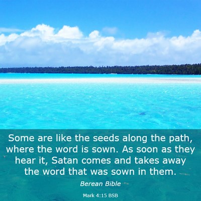 Picture 03 - Mark 4:15 BSB - Some are like the seeds along the path, where the - Bible Verse Picture