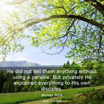 Picture 03 - Mark 4:34 BSB - He did not tell them anything without using a - Bible Verse Picture
