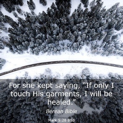 Picture 03 - Mark 5:28 BSB - For she kept saying, “If only I touch His - Bible Verse Picture